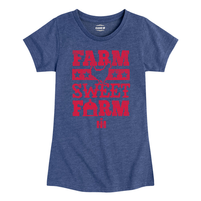 International Harvester™ - Farm Sweet Farm - Youth & Toddler Girls Short Sleeve T-Shirt