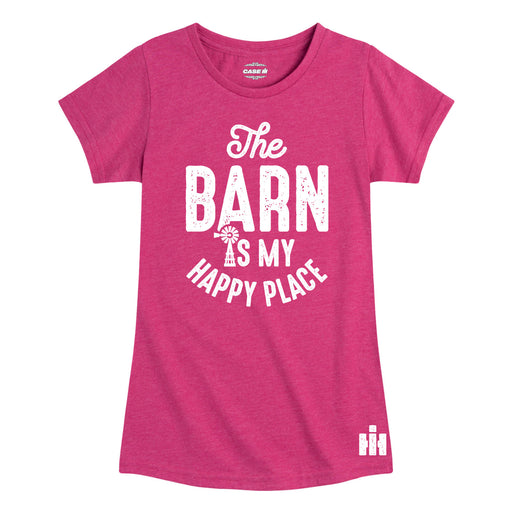 International Harvester™ - The Barn Is My Happy Place - Youth & Toddler Girls Short Sleeve T-Shirt