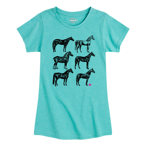 International Harvester™ - Types of Horses - Youth & Toddler Girls Short Sleeve T-Shirt