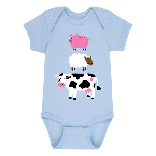 Stacked Farm Animals IH  - Infant One Piece
