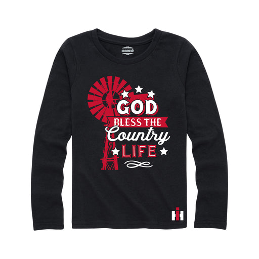 God bless the Country Life International Harvester™-Youth Girl Long Sleeve T-Shirt