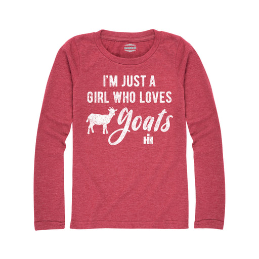 I'm Just A Girl Who Loves Goats  International Harvester™-Youth Girl Long Sleeve T-Shirt