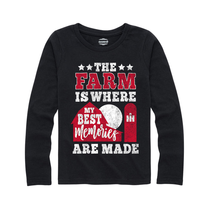 The Farm is Where my Best Memories are Made  International Harvester™-Youth Girl Long Sleeve T-Shirt