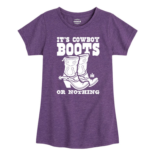 International Harvester™ - It's Cowboy Boots or Nothing - Youth & Toddler Girls Short Sleeve T-Shirt