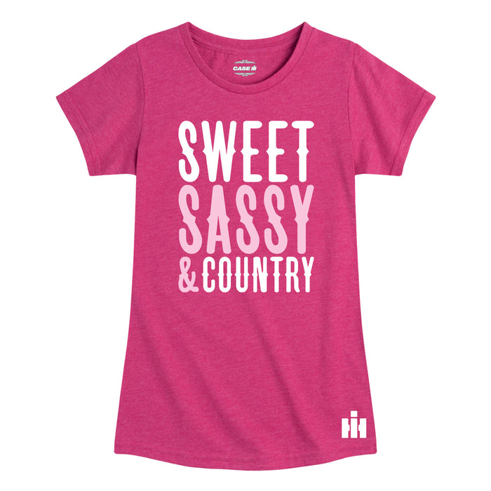 International Harvester™ - Sweet Sassy And Country - Youth & Toddler Girls Short Sleeve T-Shirt