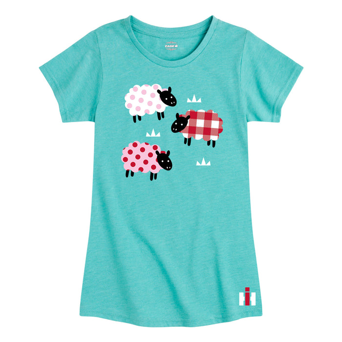 International Harvester™ - Patterned Sheep - Youth & Toddler Girls Short Sleeve T-Shirt