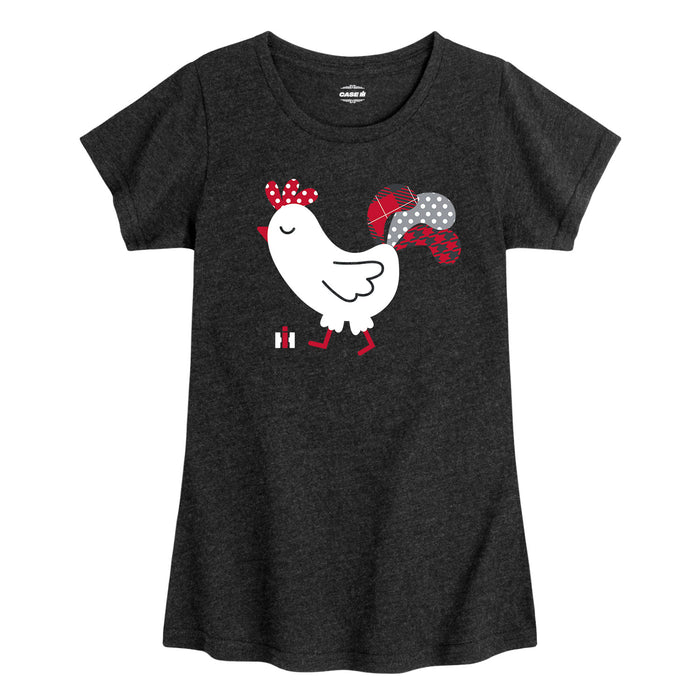 International Harvester™ - Patterned Rooster - Youth & Toddler Girls Short Sleeve T-Shirt