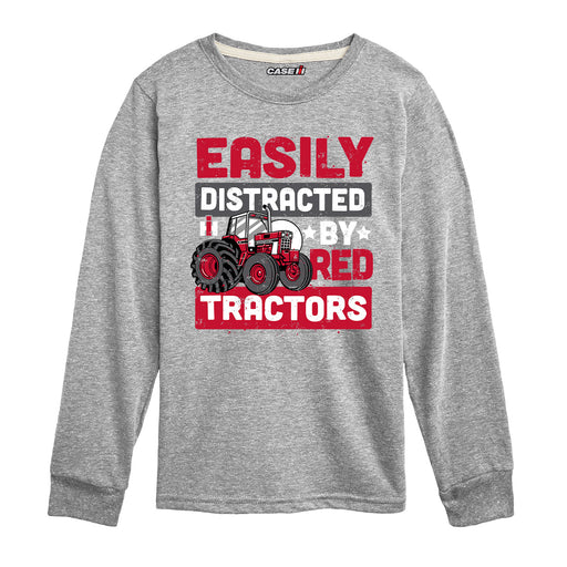 Easily Distracted Red Tractors Kids Long Sleeve Tee