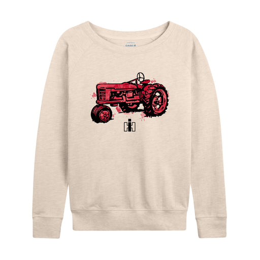 IH Watercolor Tractor Womens French Terry Pullover