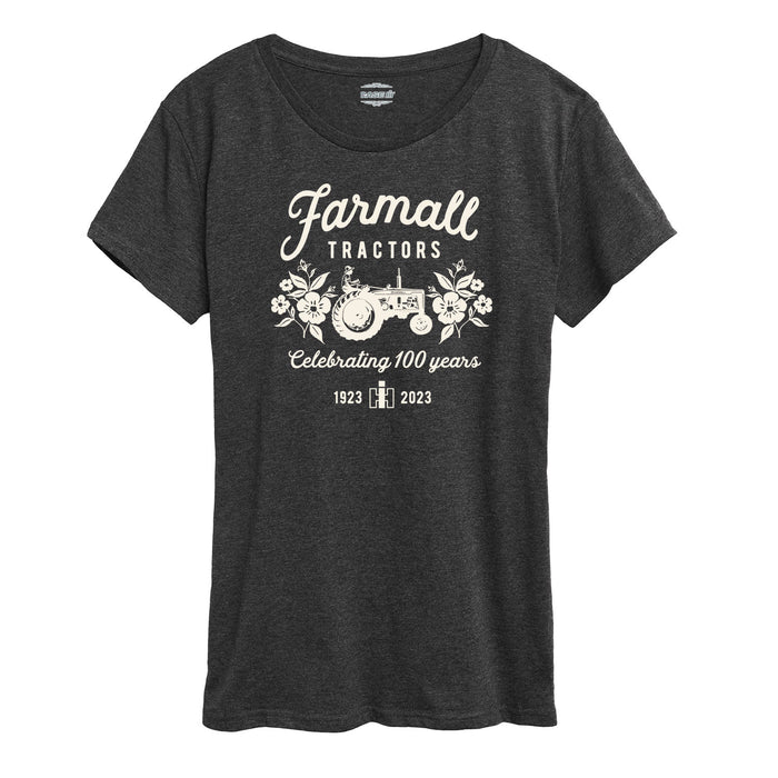 Farmall 100 Years with Wildflowers Womens Short Sleeve Tee