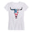 American Flag Steer Skull - Women's Short Sleeve T-Shirt