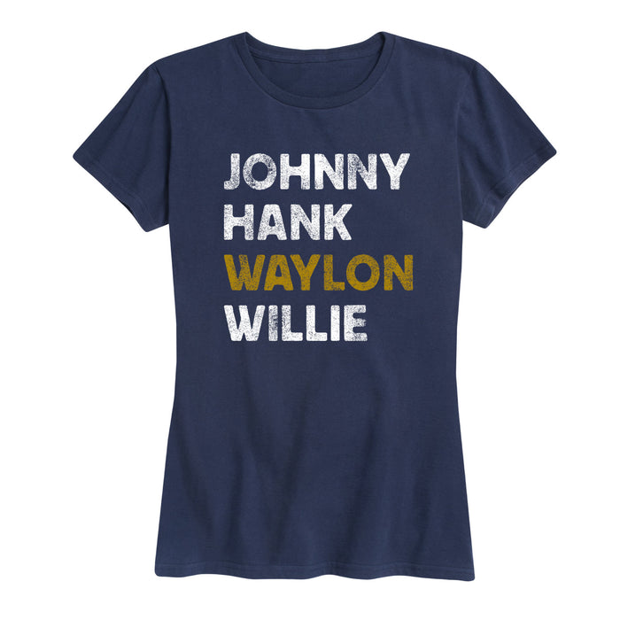 Johnny Hank Waylon Willie - Women's Short Sleeve T-Shirt