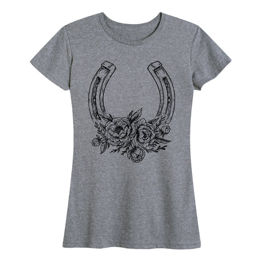 Horseshoe With Flowers - Women's Short Sleeve T-Shirt