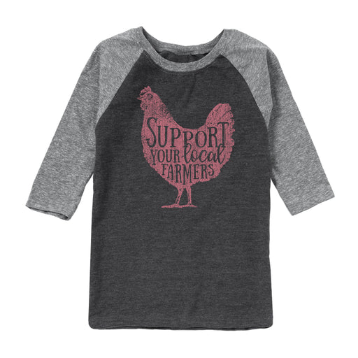 Support Your Local Farmers Chicken - Youth & Toddler Raglan