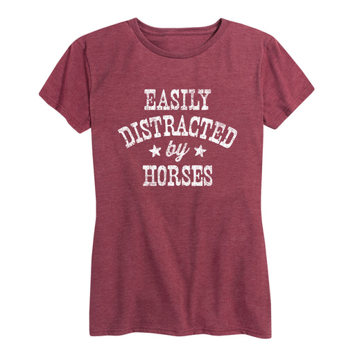 Easily Distracted By Horses - Women's Short Sleeve T-Shirt