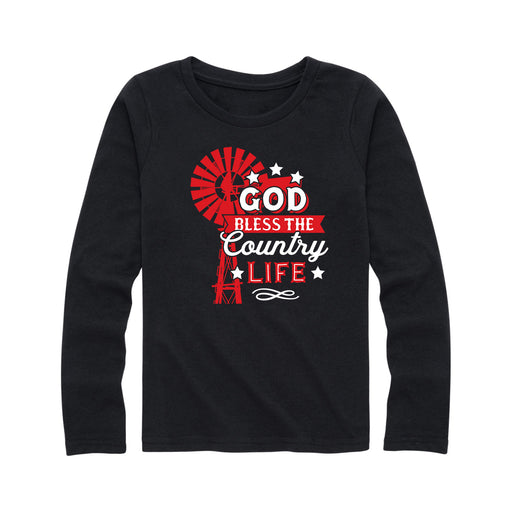God bless the Country Life - Youth Girl Long Sleeve T-Shirt