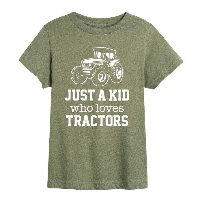 Just A Kid Who Loves Tractors - Youth Short Sleeve T-Shirt