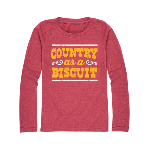 Country as a Biscuit - Youth Girl Long Sleeve T-Shirt