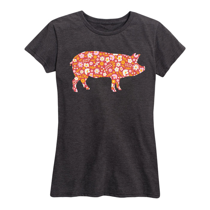 Pig Floral - Women's Short Sleeve T-Shirt