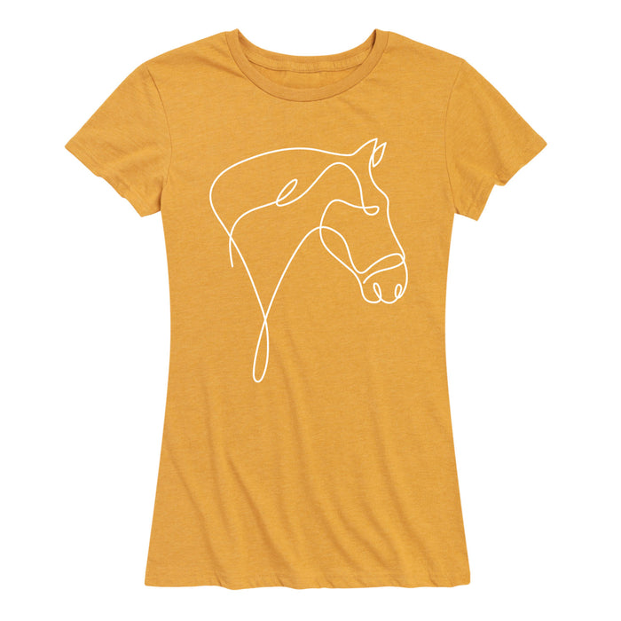 White Line Horse Doodle - Women's Short Sleeve T-Shirt
