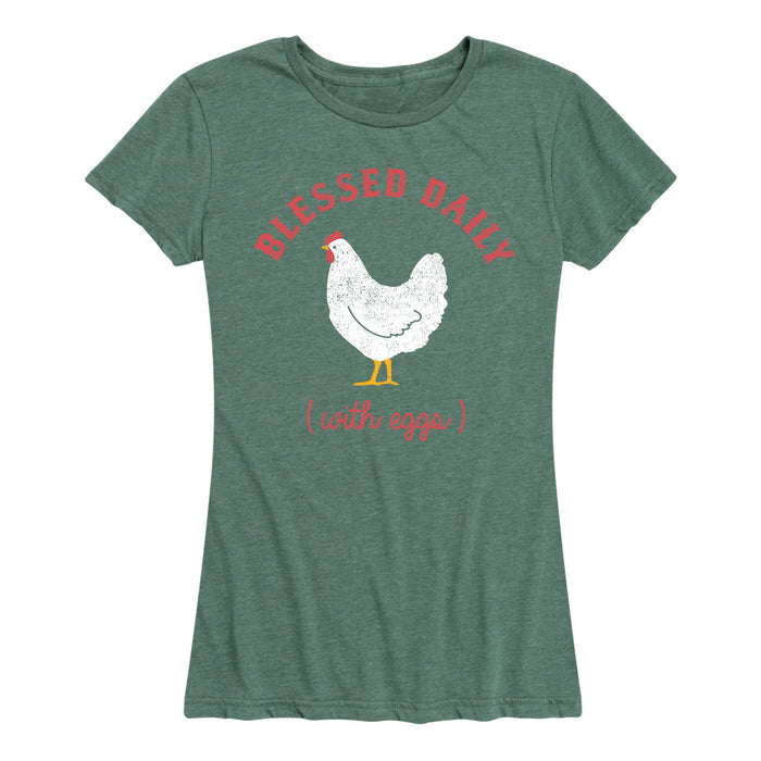 Blessed Daily With Eggs-Women's Short Sleeve T-Shirt