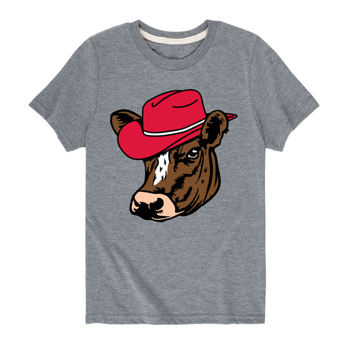 Cowboy Hat Cow - Youth & Toddler Short Sleeve T-Shirt