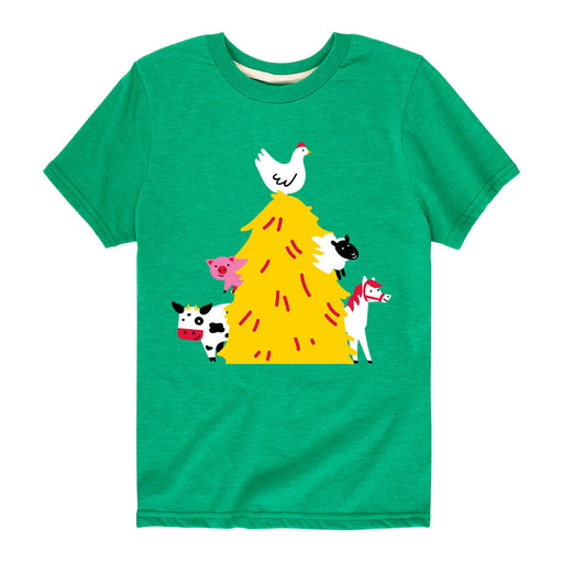 Farm Animal Hay Bale - Youth & Toddler Short Sleeve T-Shirt