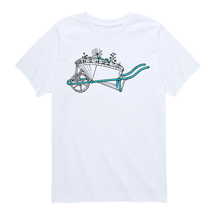 Flower Wheelbarrow - Youth & Toddler Short Sleeve T-Shirt