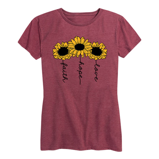 Faith Hope Love Sunflowers - Women's Short Sleeve T-Shirt