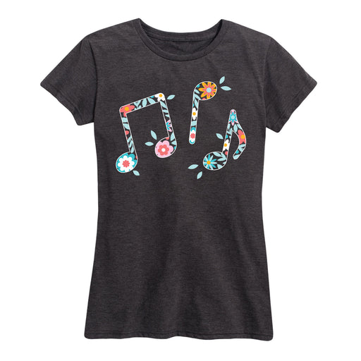 Flower Music Notes - Women's Short Sleeve T-Shirt