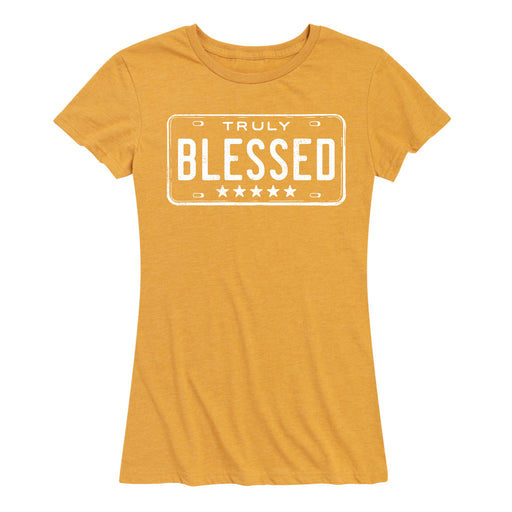 Truly Blessed License Plate - Women's Short Sleeve T-Shirt
