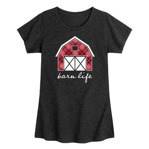 Red Plaid Barn Life - Toddler & Youth Girl's Short Sleeve T-Shirt